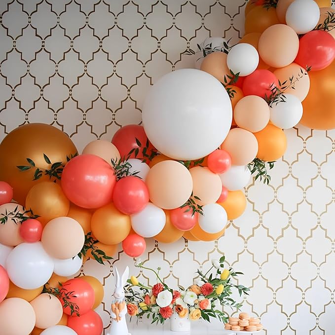 105pcs Orange Balloons 12inch Party Latex Balloons for Boys Girls Birthday Baby Shower Gender Reveal Wedding Sunflower Party Decorations