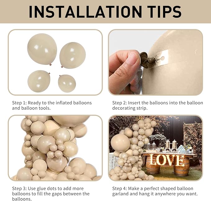 Double Stuffed Nude Balloons Tan Brown Balloon Garland Arch Kit Apricot Latex Balloons Different Sizes 18 12 10 5inch Neutral Balloon for Teddy Bear Birthday Decoration Boho Wedding Supply