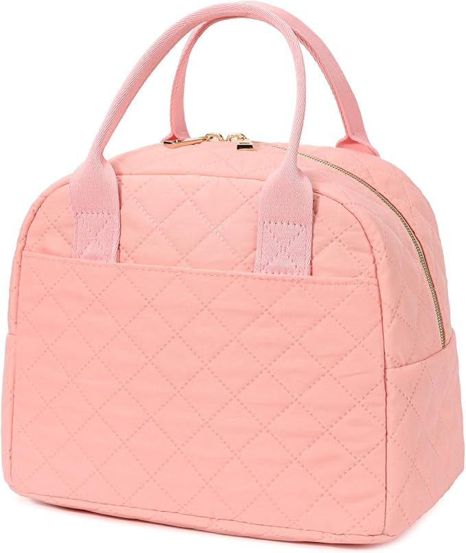 Lunch Bag for Women, Insulated Lunch Box, Reusable Water-Resistant Lunchbox Cooler with Front Pocket, Large Capacity Lunch Tote Bag for Work, Travel, Picnic