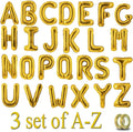 78 Pcs Gold Letter Balloons Foil Alphabet Balloons DIY Personalized Phrase Banner for Birthday Shower New Year Party Supplies Custom Letter Decor 16 Inch A-Z Alphabet(3 Set)