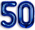 40Inch Navy Blue Number 50 Balloon Large Helium Royal Blue Number Balloons 0-9 Giant Digital 50th Foil Mylar Big Party Balloon for Boy Birthday Party Anniversary Graduation Decorations