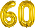 40 Inch Number Balloons 60 Gold Big Giant Jumbo Number Foil Mylar Balloons for 60th Birthday Party Supplies Anniversary Events Decorations (Gold-60)