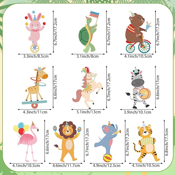 Hooqict Party Animal Banner Animal Birthday Party Decorations Happy Birthday Garland Banner Sign for Kids Girls Boys Zoo Carnival Circus Decorations