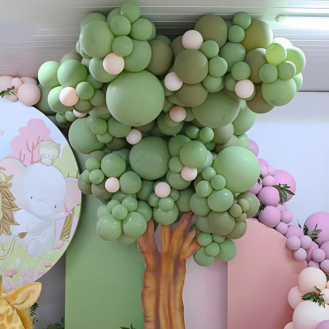 110pcs Sage Green Balloons 12inch Olive Green Latex Party Balloons for Graduation, Wedding, Birthday, Bridal Shower, Baby Shower, Anniversary Party Decorations