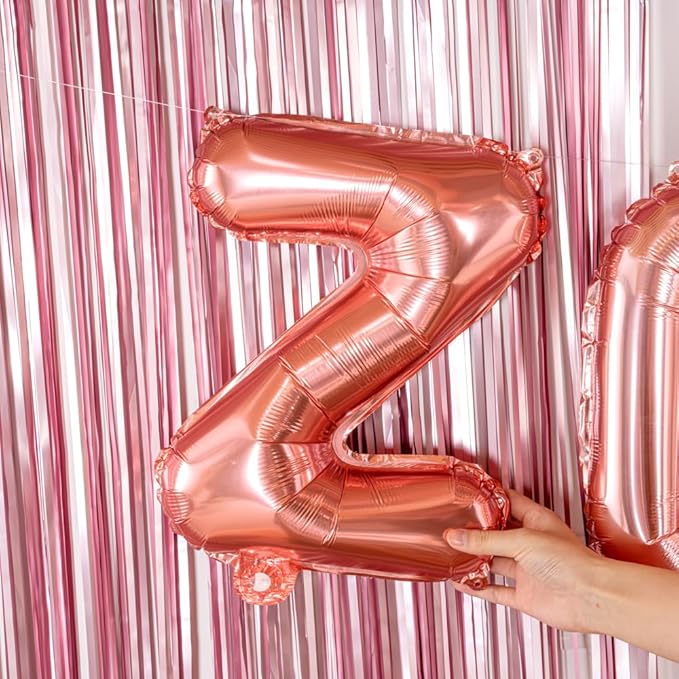 Restaurantware-Balloonify 16 Inch Letter Balloon, 1 Alphabet Party Balloon - Letter Z, Self-Sealing, Rose Gold Foil Mylar Finish, Hanging Loop, Decoration For Birthday, Wedding, Or Graduation