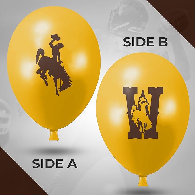 Wyoming Cowboys Balloons 10 Pack 11" Official Licensed Logos, Helium Quality Latex Balloons, Perfect for College Football Team Celebration, Decorated Front and Back by Westrick