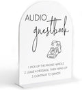 Audio Guest Book Sign, White Arch Acrylic Wedding Sign, Audio Guest Book Wedding Phone, Bridal Shower Decor, Engagement Party Decor, Centerpiece Table Decorations Party for Bride and Groom-12
