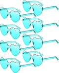 Frienda 8 Pairs Heart Shaped Sunglasses for Women Rimless Heart Glasses Candy Color Sunglasses for Party Favor