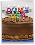NobleWorks Jumbo Funny Birthday Greeting Card 8.5 x 11 Inch with Envelope for Men and Women (Not actual Candles) (1 Pack) Don't Ask Bday Candles J9956