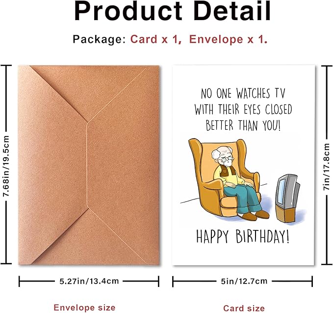 Funny Happy Birthday Card For Dad Grandpa, Humorous Birthday Card, Old Age Birthday Cards, Getting Older Birthday Cards For Husband, Funny Getting Older Birthday Card for Friend