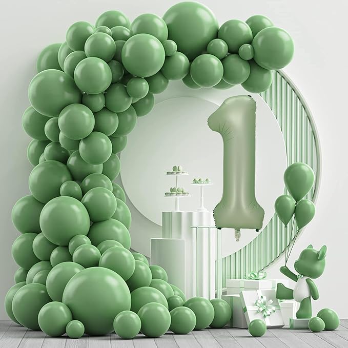 Number 1 Balloon, Large number balloons 40 inch Decor, 1st Birthday Party Decorations, Sage Green