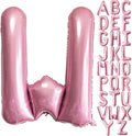 Lovoir Pink Letter W Balloons, 40 Inch Pastel Pink Letter Balloons W Foil Mylar Helium Pink Letter Balloons for Birthday Party Supplies Anniversary Event Celebration Decorations Alphabet Pink W