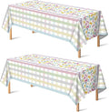 OHOME Easter Decorations - Rabbit Eggs Disposable Plastic Tablecloth Rectangular | Easter Party Decorations Supplies Favors Indoor Outdoor - Spring Holiday Backdrop Banner Table Cover for Home Kitchen