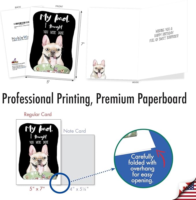 NobleWorks, Assortment Pack of 3 Funny Birthday Greeting Cards with Envelopes (3 Designs, 1 Each) Dog Antics Dining VC10795BDG-C1x3