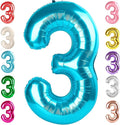 Numbers Balloon 3, 40 Inch Large Light Blue Balloon for Three Year Old Birthday Decor, 3 13 30 31 Birthday Party Decorations for Wedding Supplies