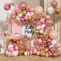 Rose Gold Balloon Arch Kit, 164Pcs Nude Pastel Pink Metallic Gold White and Confetti Balloon Garland kit for Girl Birthday Baby Shower Wedding Galentine's Day Valentine's Day Party Decorations