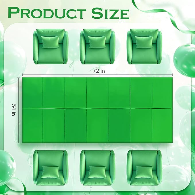 2pcs Green Foil Tablecloth 54*72 Inch Jungle Safari Wild One Birthday Party Table Cloths Plastic Disposable Waterproof Table Cover for Christmas Wedding Baby Shower Graduation Party Supplies