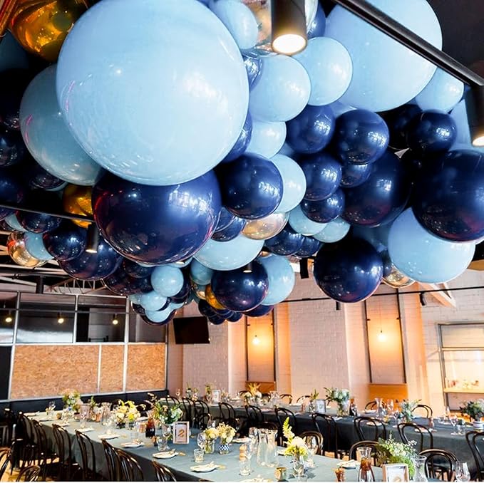 PartyWoo Baby Blue Balloons 4pcs 36 Inch Light Pastel Sky Aqua Blue Balloons for Graduation Baby Shower Gender Reveal Weddings Easter Birthday Bachelorette Anniversary Party Decorations Blue-Q13