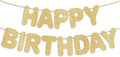 Pre-Strung Happy Birthday Banner Gold Glitter Banner, Golden 30th 40th 50th 60th 70th 80th Birthday Party Decorations & Decor for Women & Men & Boy & Girl, Happy Birthday Backdrop/Sign/Gift