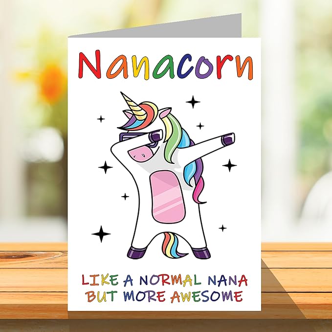 Stuff4 Birthday Cards for Nana - Nanacorn - Nana Mothers Day Card from Granddaughter Grandson, Happy Birthday Nana, Grandma Unicorn Birthday Card, A5 Seasonal Nannie Nanna Funny Greeting Cards