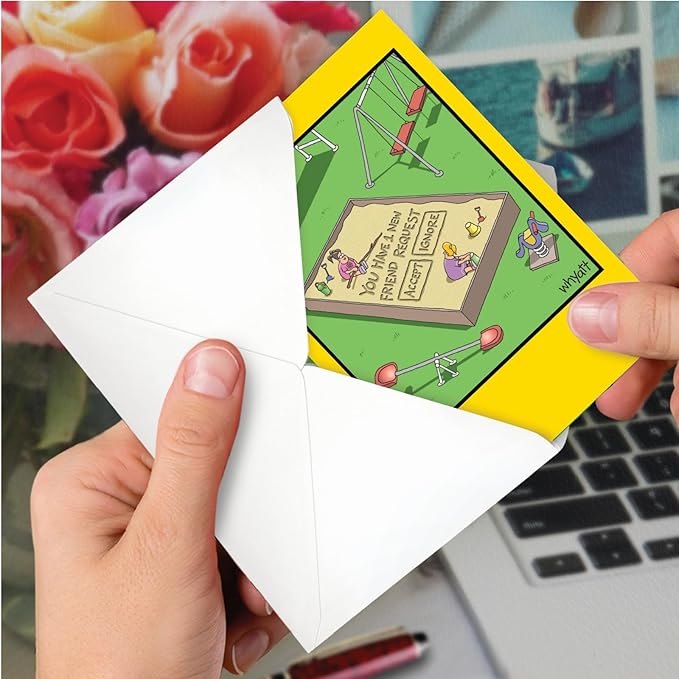 NobleWorks - 1 Hilarious Greeting Card for Birthday - Funny Birthday Cartoon, Comic Notecard - Sandbox Request C2453BDG