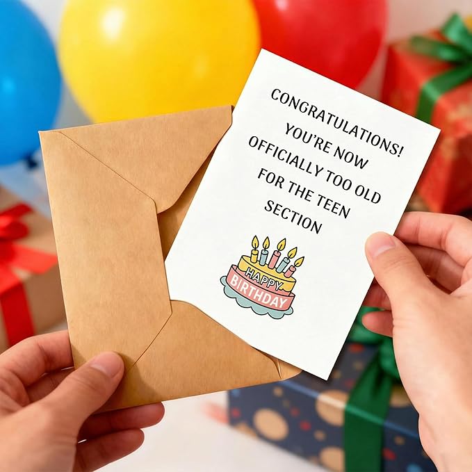 KINGNAME Funny Birthday Card for Adults, Cautionary Tale Humor, Sarcastic Aging Joke Card for Friends Family Coworkers