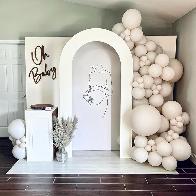 White Sand Balloons 5 Inch, 60 Pcs Small Beige Latex Cream 5'' Mini Matte Retro Off-White Neutral Helium for Birthday Wedding Baby Shower Party Decorations
