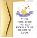 Chenive Funny Birthday Card for Son, Humorous Son Birthday Card from Mom Dad, Hilarious Son Fathers Day Card, Father's Day Card for Son, Thank You for Being My Son