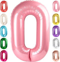 Number 0 Balloons 40 Inch Pearl Pink Number Balloons for 10 20 30 40 50 60 70 80 90 100 Numbers Balloon Birthday Decorations Wedding Event Baby Shower