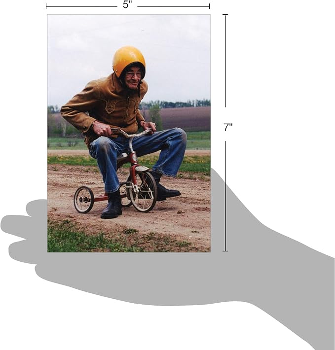 NobleWorks - 1 Happy Birthday Card with Envelope - Funny Photos, Birthday Humor Notecard - Senior Trike Ride C6435BDG