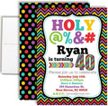 Custom Birthday Invitations 40th Birthday Invitation 20 5x7 Custom 40 Party Invitation Cards With Envelopes - Unique 40th Party Invitations Hilarious Holy &*$% Theme