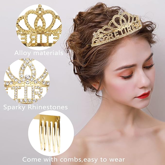 SuPoo Retirement Party Decorations Retired Sash for Women Gold Retired Tiara Crown Rhinestone Headband Retirement Gifts The Legend Has Retired Sash for Both Women and Men Party Supplies Favors