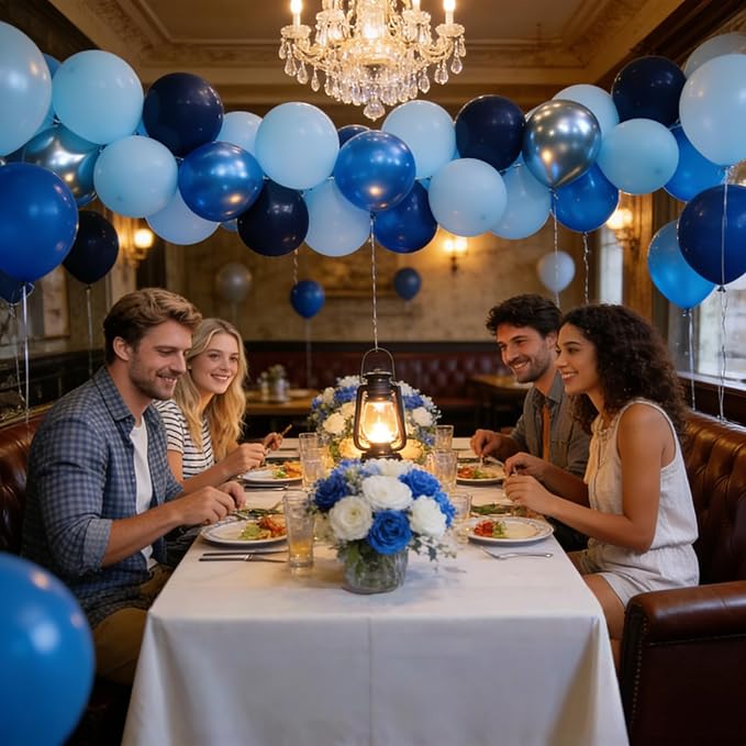 300 Pcs Blue Balloon Metal Blue Balloons, 12 Inch Navy Blue Light Blue Baby Blue Bulk Latex Balloon, for Birthdays Weddings Baby Shower Party Decorations