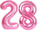40 Inch Pink Number 28 Digital Balloon,Jumbo Mylar Foil Helium Balloon for 28 Balloons for Birthday Party,Wedding Anniversary Party Decorations