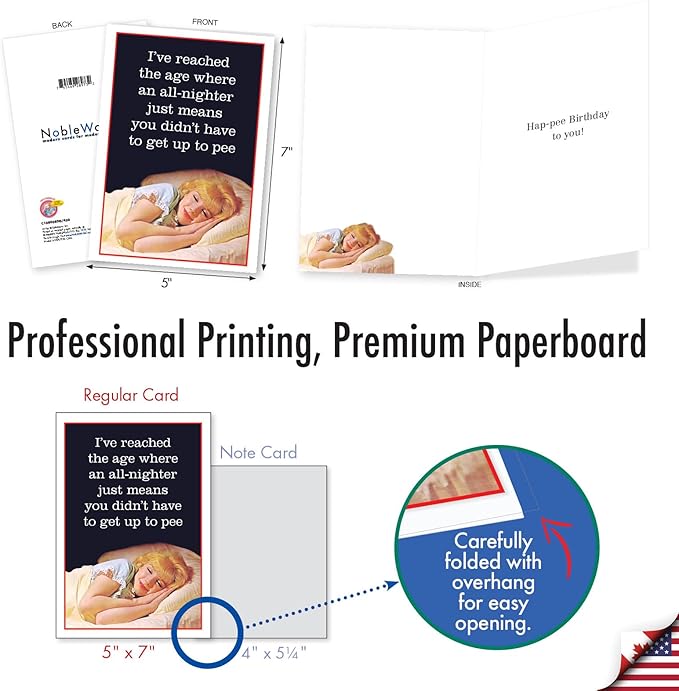 NobleWorks, Funny Birthday Greeting Card with 5 x 7 Inch Envelope (1 Card) Bday All-Nighter C10805BDG