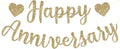 Happy Anniversary Banner, Glitter Happy Anniversary Decorations No DIY Anniversarys Decor Gold Glitter Bannersfor Wedding Anniversarys Party Decorations