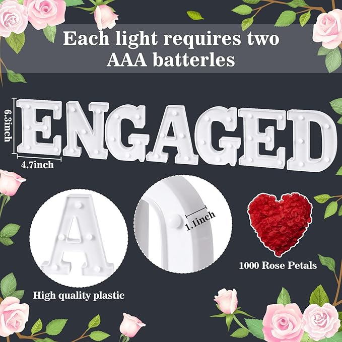 Engagement Party Decorations Wedding Decorations, 7Pcs Engagements Party Decor Engaged Decoration, Proposal Decor for Outdoor Engagement Decoration