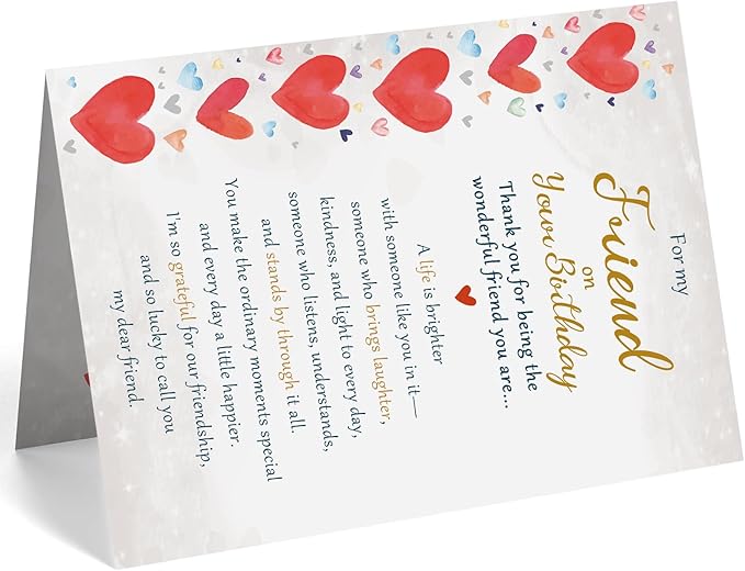 Friend Birthday Card, Best Friend Birthday Cards Gifts for Women Men Him Her