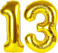 40 Inch Gold Balloon Number 13 Balloon,Jumbo Mylar Foil Helium Balloon for 13 Birthday Digital Balloons for Birthday Party,Wedding Anniversary Party Decorations