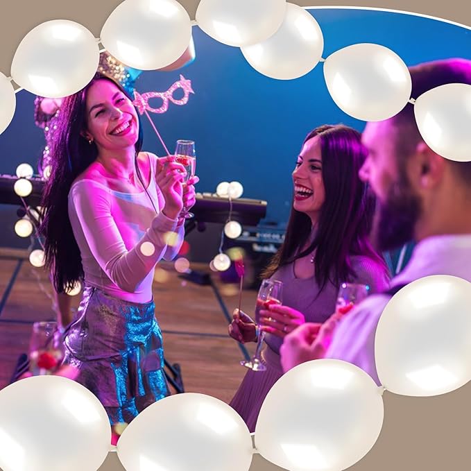 Link Balloons 12 Inch - 100 Pcs Quick Link Balloon Latex Linking Balloons Connected Linkable Balloon Birthday Wedding Party Decorations(Clear)