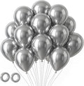 105pcs Metallic Silver Balloons 12inch Party Latex Balloons for Birthday Graduation Baby Shower Wedding Anniversary New Year Party Decorations