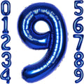 40Inch Navy Blue 9 Balloon Number Large Helium Royal Blue Number Balloons 0-9 Giant Digital 9th Foil Mylar Big Party Balloon for Boy Birthday Party Anniversary Graduation Decorations