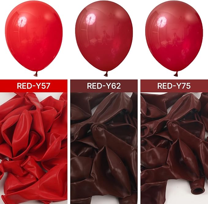 PartyWoo Burgundy Balloons 101pcs 12 Inch Dark Red Maroon Ruby Red Latex Helium Balloons for Graduation Valentine's Day Wedding Anniversary Casino Citizenship Christmas Party Decorations Red-Y75