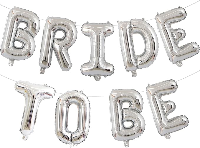 2 Set 18pcs Silver Bride To Be Letter Balloons 16in Balloon Wedding Decorations Party Decor Silver Letter Balloons Bride to Be Party Supplies
