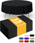 Black Plastic Table Cloth Round Table 15 Pack, 84'' Tablecloth for Graduation Decorations Class of 2025, Table Cloth for Disposable Use, Table Cover for Holiday Party, Gathering