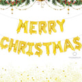 Gold Merry Christmas Letter Balloons Banner, Merry Christmas Foil Xmas Balloon for Xmas Party Decorations (Gold)