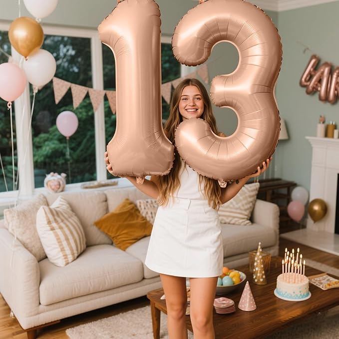 40 Inch Caramel Balloon Number 3 Balloon,Number Balloons Big Giant Jumbo Number 3 Foil Mylar Balloons for 13th Birthday Party Anniversary Events,Wedding Anniversary Party Decorations