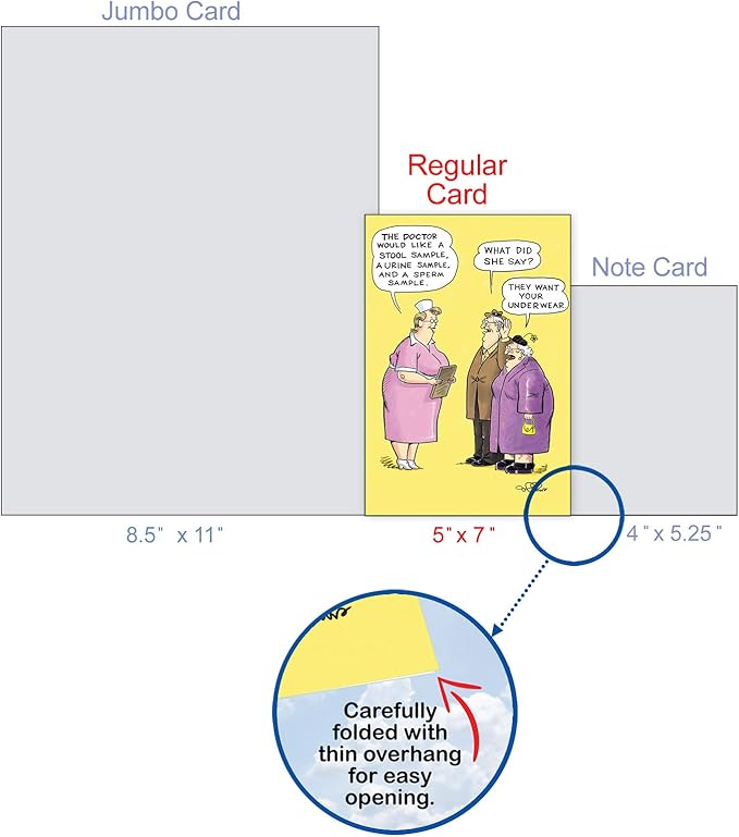 NobleWorks Funny Birthday Paper Card with 5 x 7 Inch Envelope (1 Card) Bday Want Underwear Collins Birthday Cartoon 4760Z