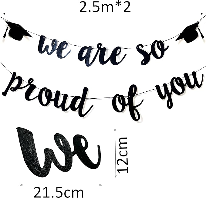 Graduation Banner – "We Are So Proud of You" Graduation Banners– Perfect Celebration Decoration, Party Supplies for School, Home, Outdoor