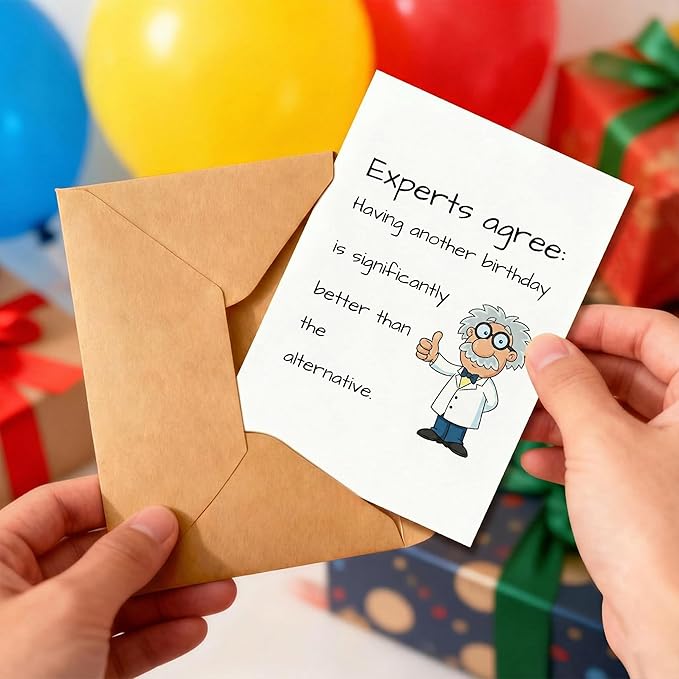 KINGNAME Funny Dark Humor Birthday Card, Witty Experts Agree Joke Greeting Card, Sarcastic Gift for Men Women, Life is Better Bday Card for Him Her
